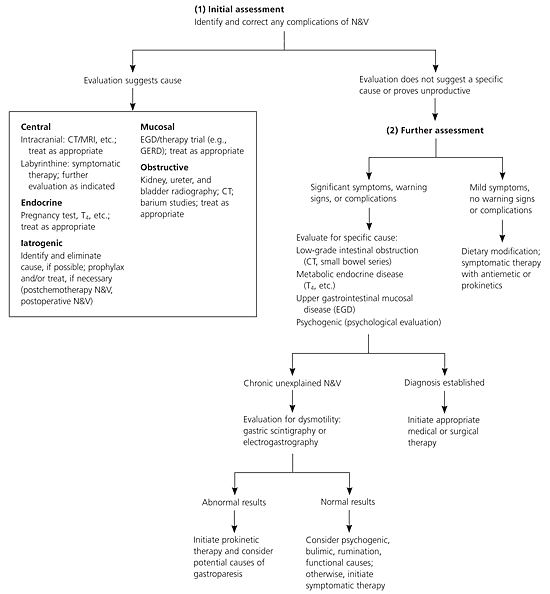 chart of nausia and vomiting