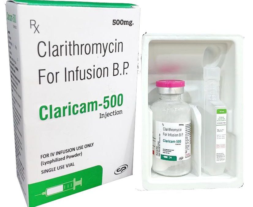 CLARICAM-500 :: Vial + Water (Tray Pack)